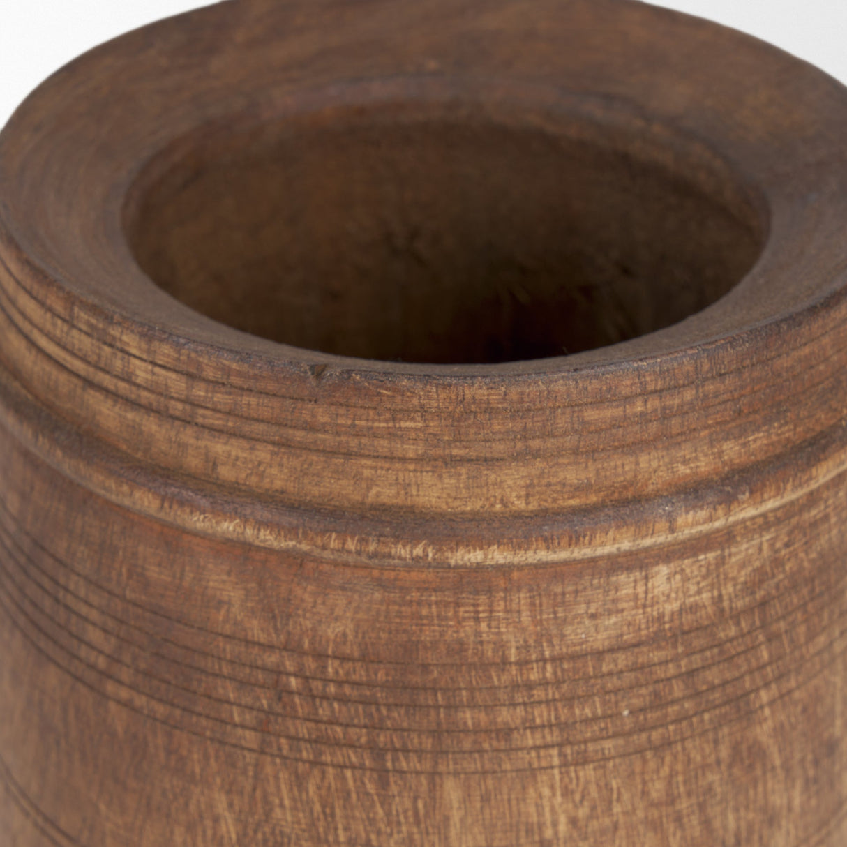 Porta Small Medium Brown Reclaimed Wooden Pot by Mercana at Eve Furniture