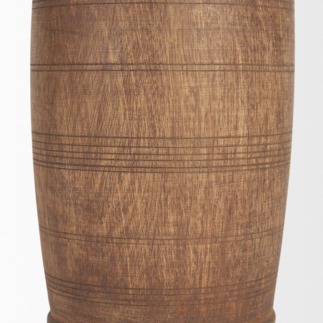 Porta Small Medium Brown Reclaimed Wooden Pot by Mercana at Eve Furniture