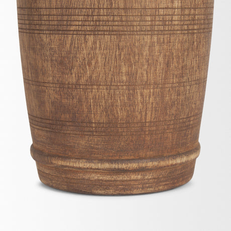Porta Small Medium Brown Reclaimed Wooden Pot by Mercana at Eve Furniture