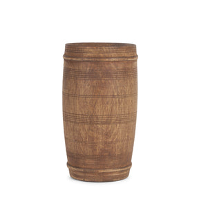 Porta Small Medium Brown Reclaimed Wooden Pot by Mercana at Eve Furniture