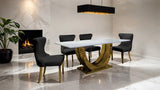 Portanova Black/Gold Chair Set of 2 by Furniture of America at Eve Furniture