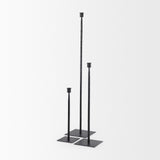 Porter 5.0L x 5.0W x 18.0H Medium Black Iron Candle Holder by Mercana at Eve Furniture
