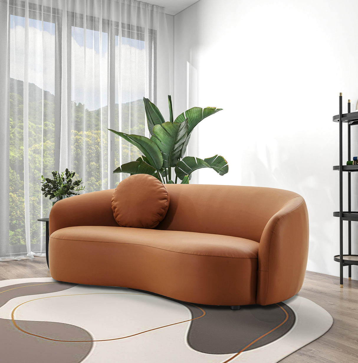 Porter Cognac PU Leather Sofa by Ashcroft Furniture at Eve Furniture