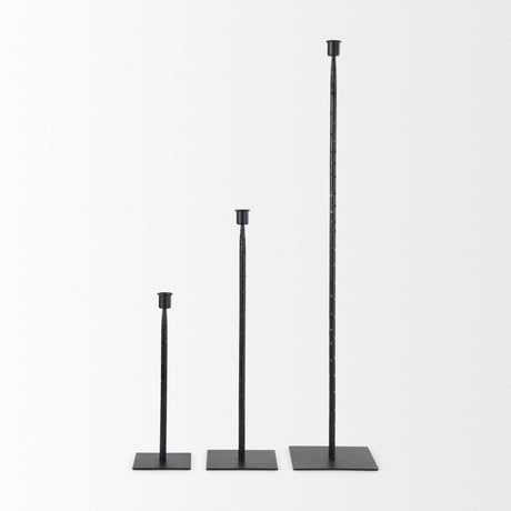 Porter Large Black Iron Candle Holder by Mercana at Eve Furniture