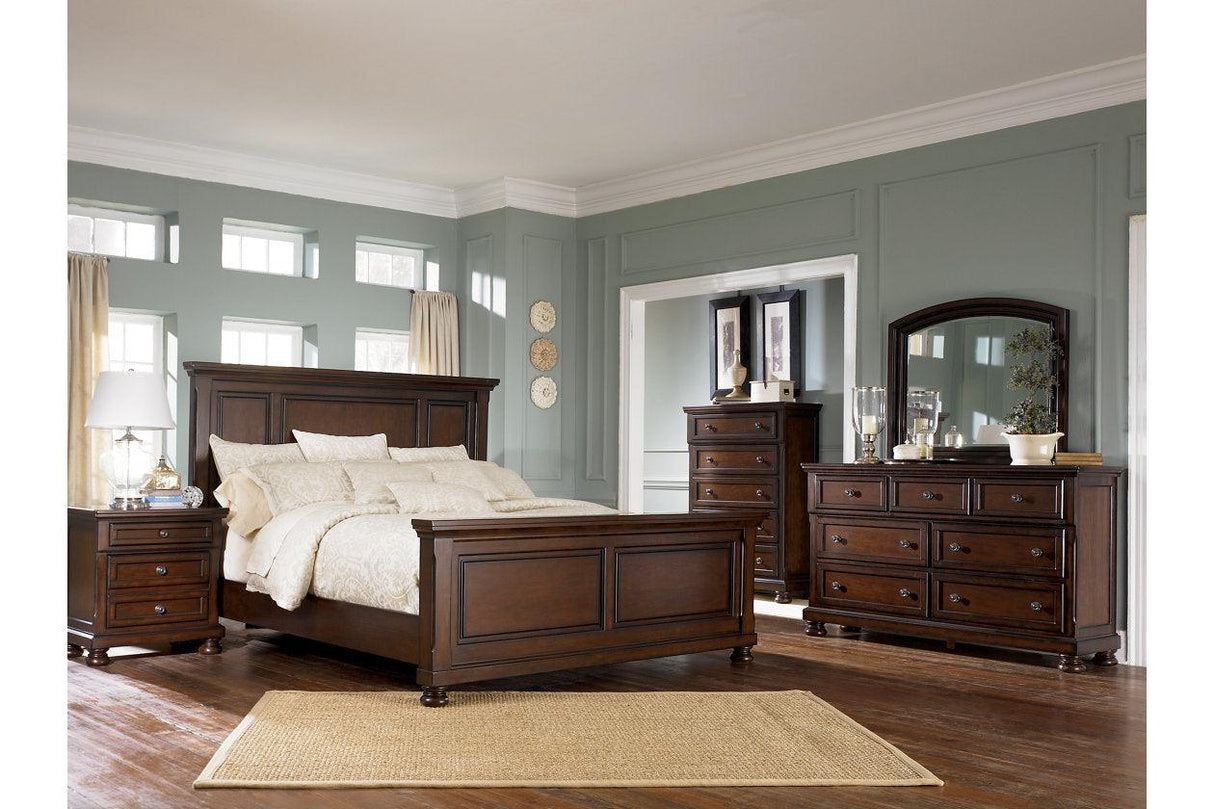Porter Rustic Brown California King Panel Bed by Ashley at Eve Furniture