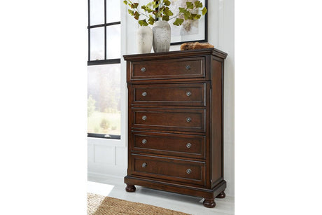 Porter Rustic Brown Chest of Drawers by Ashley at Eve Furniture