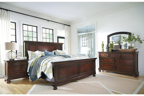 Porter Rustic Brown King Panel Bed by Ashley at Eve Furniture