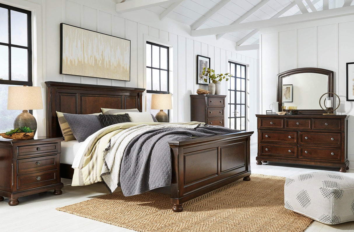 Porter Rustic Brown Panel Bedroom Set by Ashley at Eve Furniture