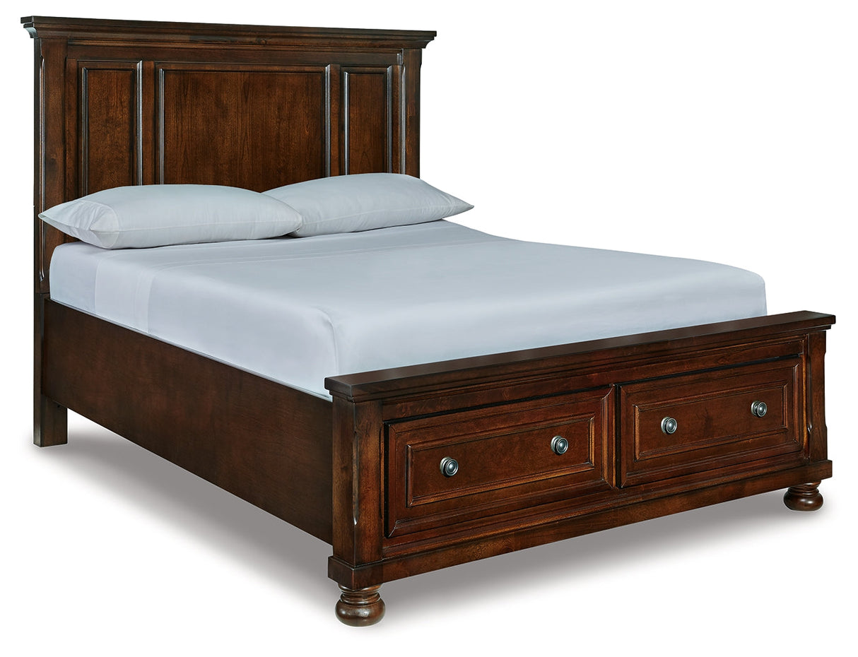 Porter Rustic Brown Queen Platform Storage Bed by Ashley at Eve Furniture