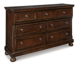 Porter Rustic Brown Sleigh Platform Bedroom Set by Ashley at Eve Furniture