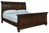 Porter Rustic Brown Sleigh Platform Bedroom Set by Ashley at Eve Furniture