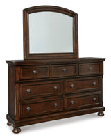 Porter Rustic Brown Sleigh Platform Bedroom Set by Ashley at Eve Furniture