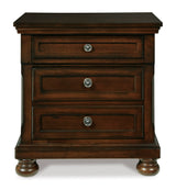 Porter Rustic Brown Sleigh Storage Platform Bedroom Set with 2 Footboard Drawers by Ashley at Eve Furniture
