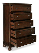 Porter Rustic Brown Storage Platform Bedroom Set with 2 Footboard Drawers by Ashley at Eve Furniture
