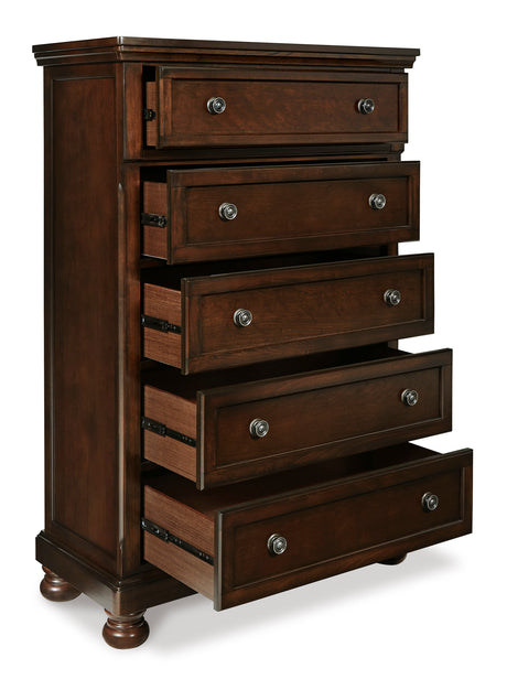 Porter Rustic Brown Storage Platform Bedroom Set with 2 Footboard Drawers by Ashley at Eve Furniture