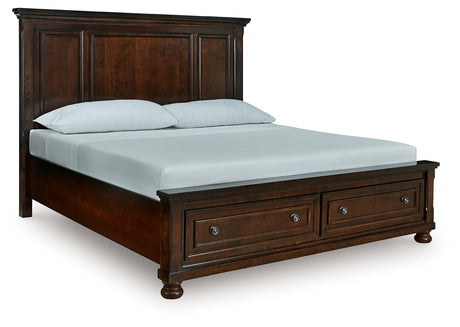 Porter Rustic Brown Storage Platform Bedroom Set with 2 Footboard Drawers by Ashley at Eve Furniture