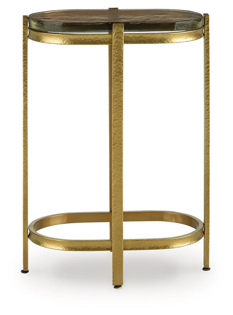Porterville Gold Finish Accent Table by Ashley at Eve Furniture