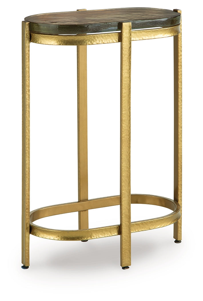 Porterville Gold Finish Accent Table by ASHLEY FURNITURE at Eve Furniture