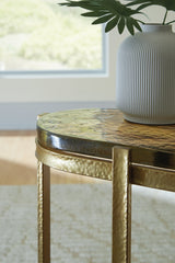 Porterville Gold Finish Accent Table by ASHLEY FURNITURE at Eve Furniture