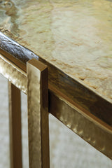 Porterville Gold Finish Accent Table by ASHLEY FURNITURE at Eve Furniture