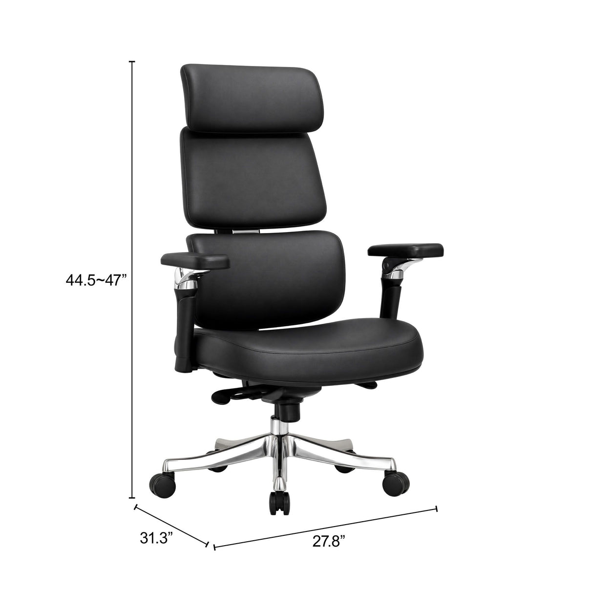 Portia Office Chair Black by Zuomod at Eve Furniture