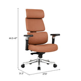 Portia Office Chair Brown by Zuomod at Eve Furniture
