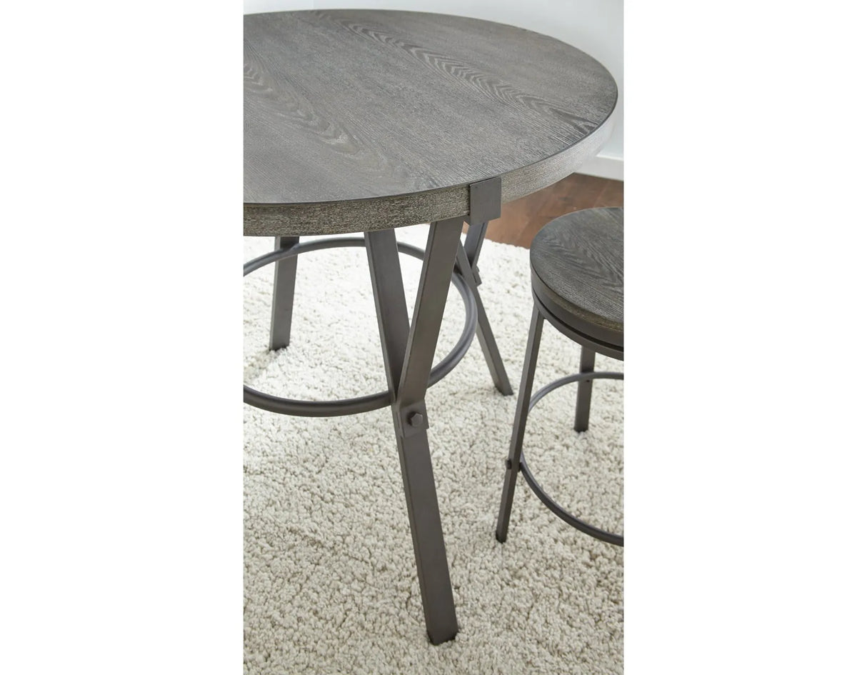 Portland Gray Round Counter Height Dining Set by Steve Silver at Eve Furniture
