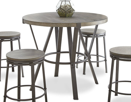 Portland Gray Round Counter Height Dining Set by Steve Silver at Eve Furniture