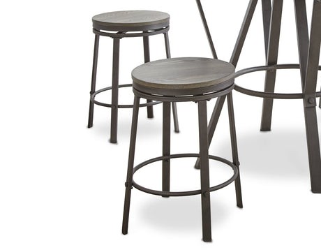 Portland Gray Round Counter Height Dining Set by Steve Silver at Eve Furniture