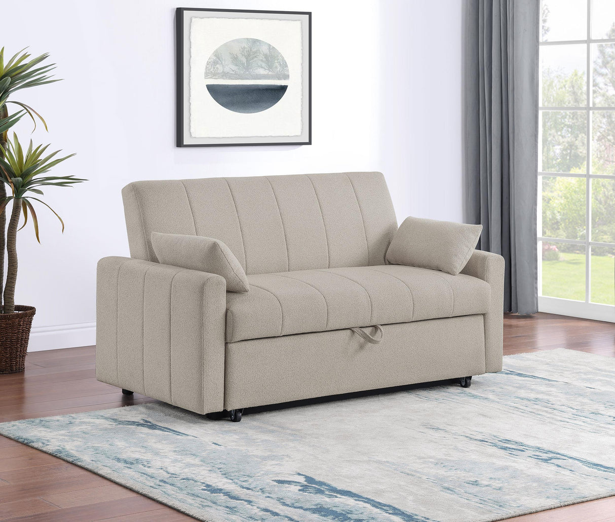 Portland Boucle Upholstered Sleeper Sofa Bed Latte by Coaster at Eve Furniture