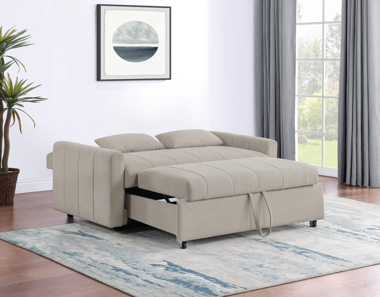 Portland Boucle Upholstered Sleeper Sofa Bed Latte by Coaster at Eve Furniture