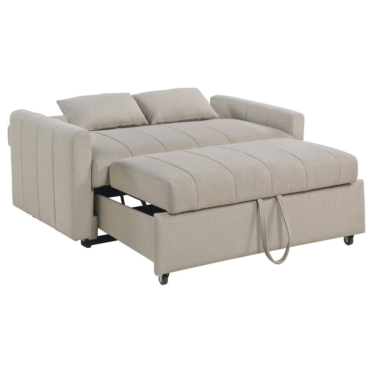 Portland Boucle Upholstered Sleeper Sofa Bed Latte by Coaster at Eve Furniture