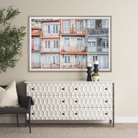 Porto Houses by Laura Marshall a Framed Photo Art Print Matted under Glass by Mercana at Eve Furniture