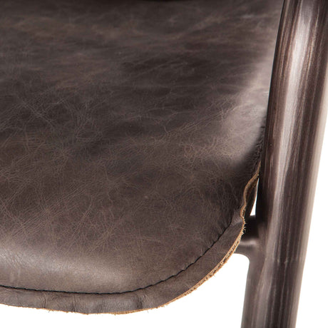 Portofino 22" Bar Chair in Antique Ebony Leather by Home Trends & Design at Eve Furniture