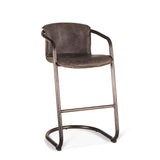 Portofino 22" Bar Chair in Antique Ebony Leather by Home Trends & Design at Eve Furniture