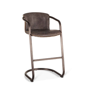 Portofino 22" Bar Chair in Antique Ebony Leather by Home Trends & Design at Eve Furniture