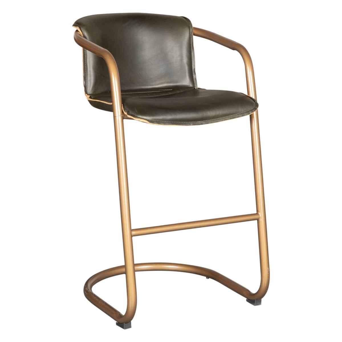 Portofino 22" Bar Chair in Emerald Green Leather by Home Trends & Design at Eve Furniture