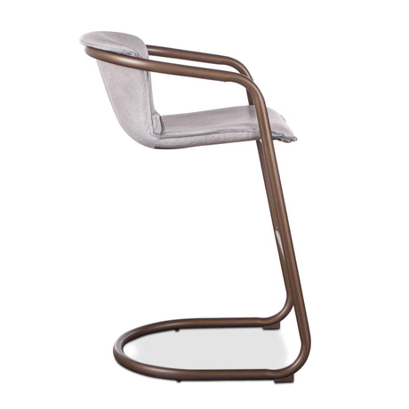 Portofino 22" Bar Chair in Vintage White Leather by Home Trends & Design at Eve Furniture
