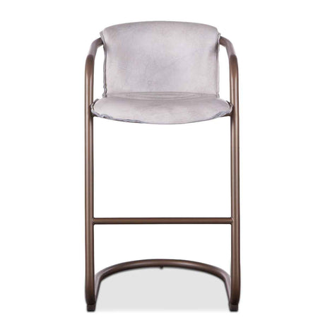 Portofino 22" Bar Chair in Vintage White Leather by Home Trends & Design at Eve Furniture