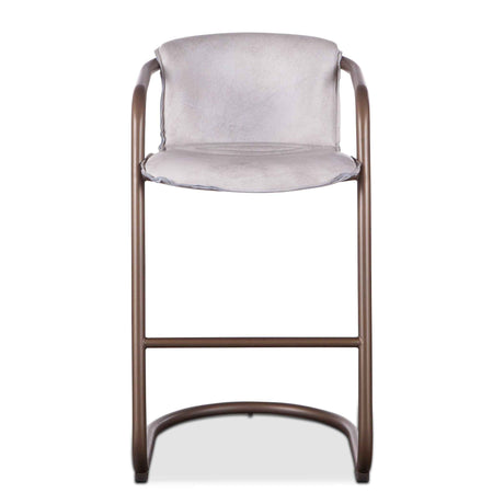 Portofino 22" Bar Chair in Vintage White Leather by Home Trends & Design at Eve Furniture