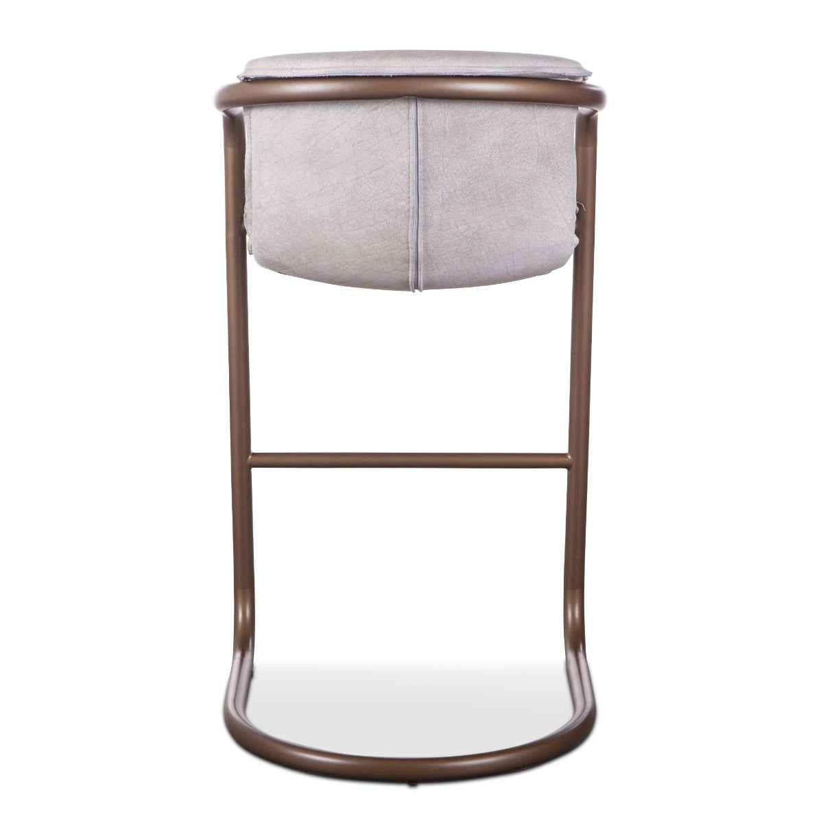 Portofino 22" Bar Chair in Vintage White Leather by Home Trends & Design at Eve Furniture