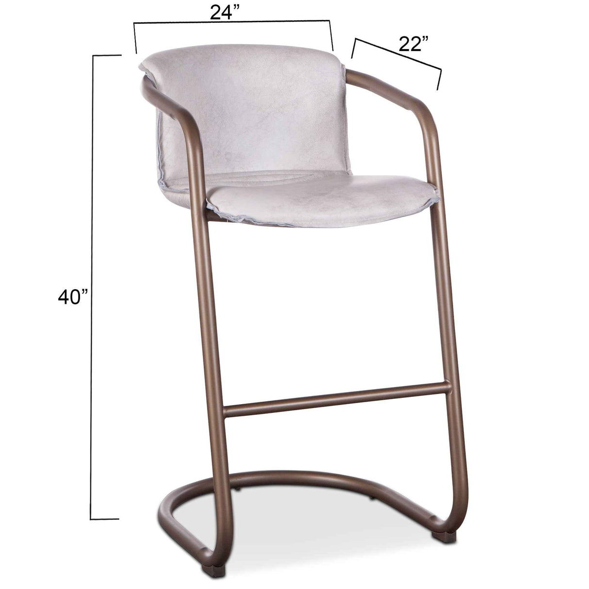 Portofino 22" Bar Chair in Vintage White Leather by Home Trends & Design at Eve Furniture