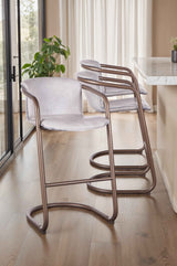 Portofino 22" Bar Chair in Vintage White Leather by Home Trends & Design at Eve Furniture