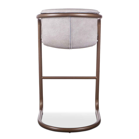 Portofino 22" Bar Chair in Vintage White Leather by Home Trends & Design at Eve Furniture