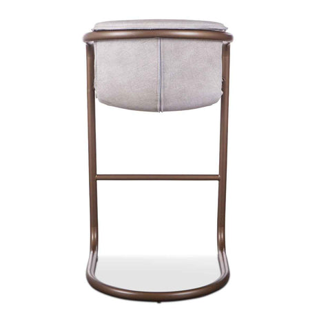 Portofino 22" Bar Chair in Vintage White Leather by Home Trends & Design at Eve Furniture