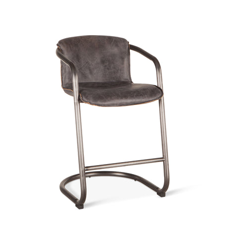 Portofino 22" Counter Chair in Antique Ebony Top Grain Leather by Home Trends & Design at Eve Furniture
