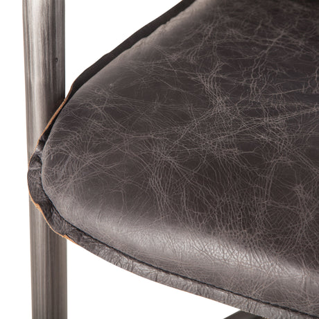 Portofino 22" Counter Chair in Antique Ebony Top Grain Leather by Home Trends & Design at Eve Furniture