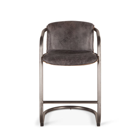 Portofino 22" Counter Chair in Antique Ebony Top Grain Leather by Home Trends & Design at Eve Furniture