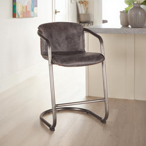 Portofino 22" Counter Chair in Antique Ebony Top Grain Leather by Home Trends & Design at Eve Furniture
