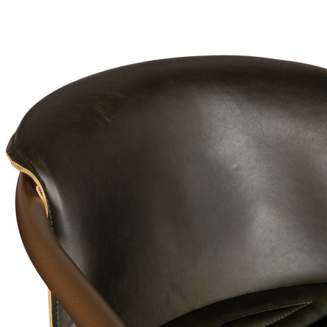 Portofino 22" Counter Chair in Emerald Green Leather by Home Trends & Design at Eve Furniture